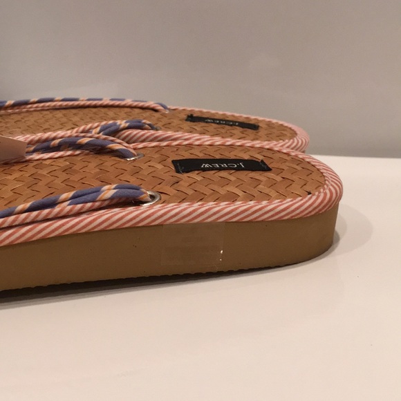 J Crew Sandals Size 8 NWT "Shirting Stripe" Style - Picture 10 of 11